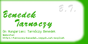 benedek tarnoczy business card